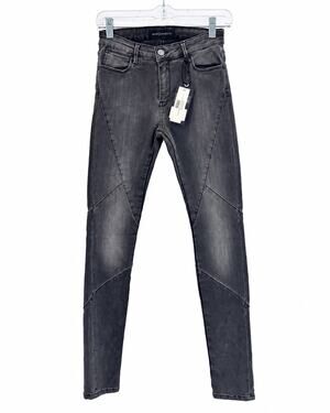Brockenbow Macda Medium Grey Puzzle Skinny Jeans Size 25 NWT
